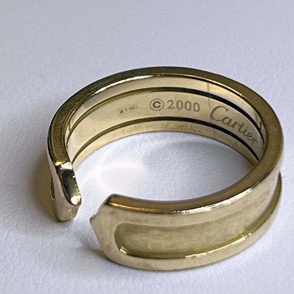 Cartier Double C Ring 18k YG Cuff Band Size US 6.5 - Picture 3 of 7